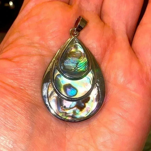 Brand new Abalone shell 🐚 pendant in stainless steel - Picture 1 of 4